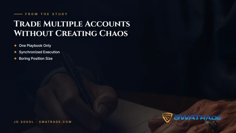 Hand with a fountain pen over a letter | How to Trade Multiple Funded Accounts With Rules