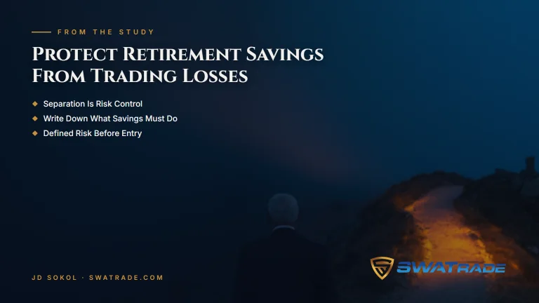 Man walking a mountain path at dusk | How to Protect Retirement Savings From Trading Losses