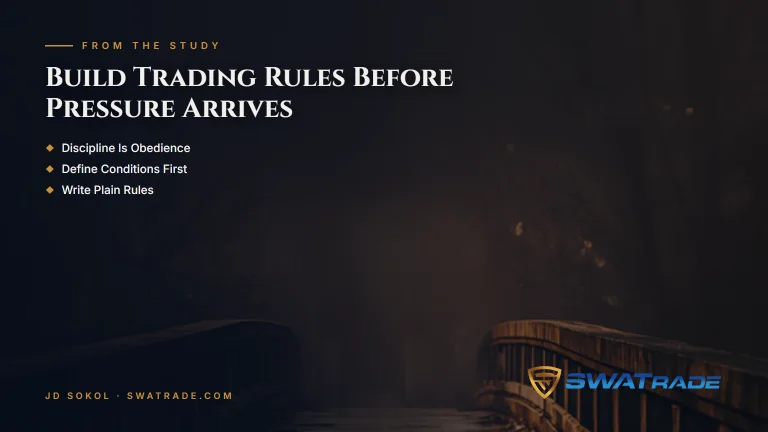 Trading Discipline Guide for Men Who Carry Weight | Build Trading Rules Before Pressure Arrives | JD Sokol, SWATrade